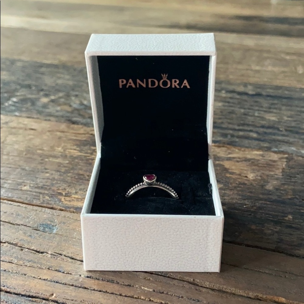 Brand New Pandora Sterling Silver Pink Heart ring!